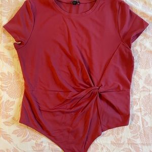Express, XL, Pink Body Suit with two button clasps.